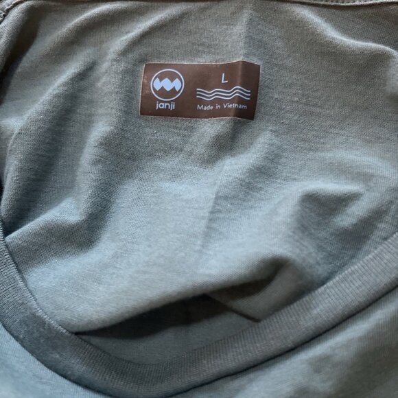 Janji Shirt Womens Sz L Run Everywhere Teal Performance Running Gym Long Sleeve - Picture 9 of 9